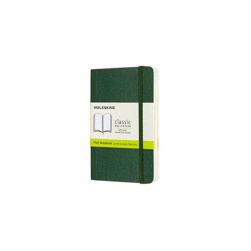 Moleskine Classic Soft Cover Notebook Plain Myrtle Green Pocket