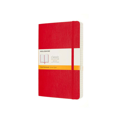 Moleskine Classic Soft Cover Notebook Expanded Ruled Scarlet Red Large