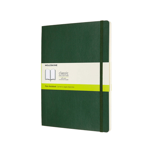 Moleskine Classic Soft Cover Notebook Plain Myrtle Green XL