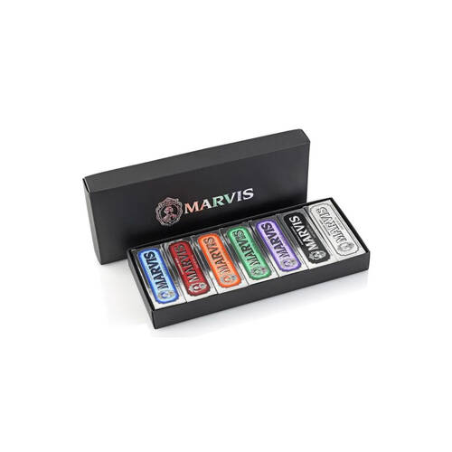 7pc Marvis Black Box Seven Flavoured Toothpaste Set 25ml