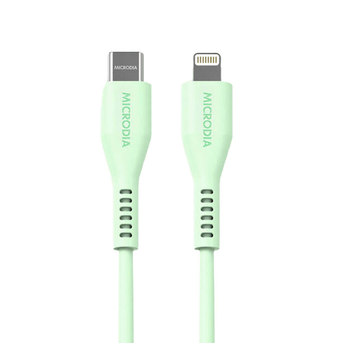 Microdia Fruitywire Silicone PD60W USB-C to 8-Pin Cable 2.6m Mint