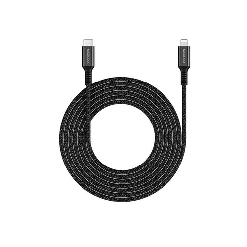 Microdia ExeCable Tweed PD60W USB-C to 8-Pin Cable 2.6m - Charcoal