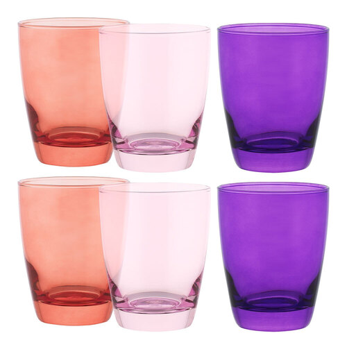 6pc Ocean Tiara Pinks DOF Drinking Glass Set 365ML