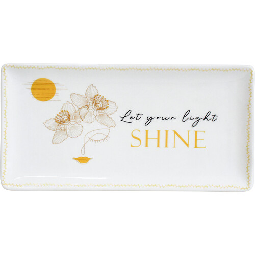 LVD Ceramic 20x10cm More Than Words Shine Sign - White