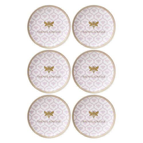 6PK LVD Bee Dish Ceramic Home/Office Decor Round 10cm Friends