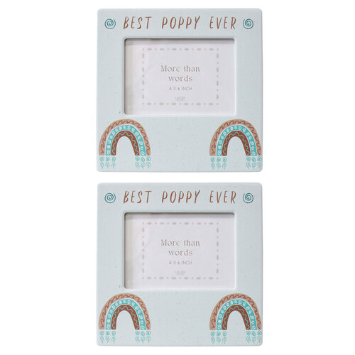 2PK LVD Ceramic/Flexi Glass 20cm/4x6" Best Poppy Photo Frame Display