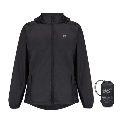 Mac In A Sac Unisex Adults Waterproof Jacket - Jet Black - XS