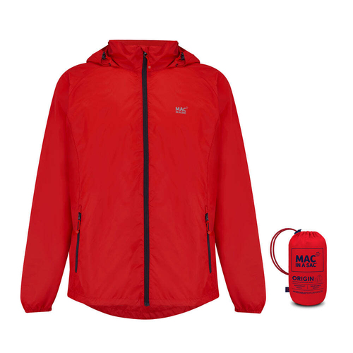 Mac In A Sac Unisex Adults Waterproof Jacket - Red - XS