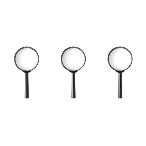 3PK Legami Magnifying Glass Lens Outdoor Camping/Hiking - Black