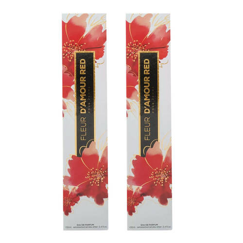 2PK Mirage Diamond Collection Fleur D’Amour Red EDP Spray For Women 100ml