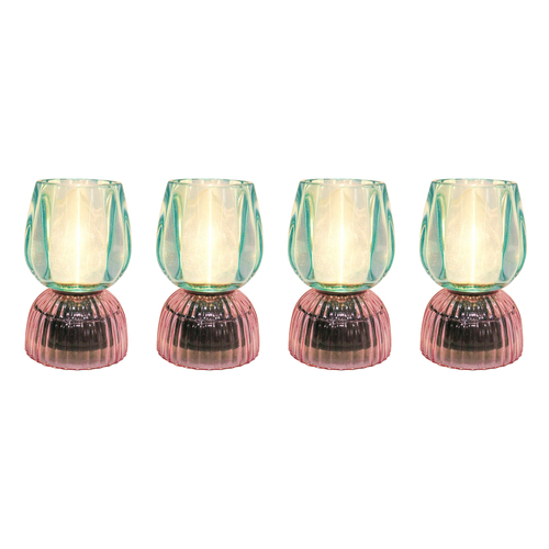 4PK LVD Led Glass Night Light Lamp Home/Room Decor 13cm - Tangarine Green