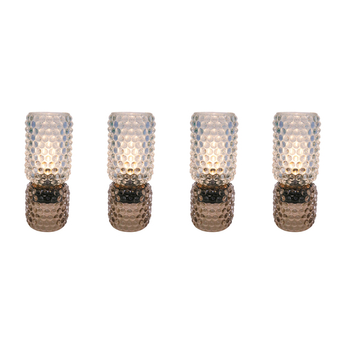 4PK LVD Led Glass Night Light Lamp Home/Room Decor 21cm - Amber/Blue