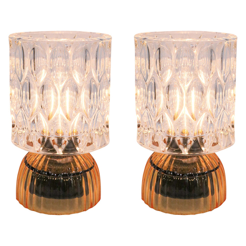 2PK LVD Led Glass Night Light Lamp Home/Room Decor 15cm - Dark Amber