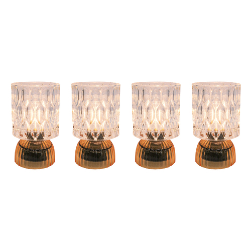 4PK LVD Led Glass Night Light Lamp Home/Room Decor 15cm - Dark Amber