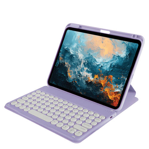 Techxtras Tablet Case with Wireless Keyboard iPad 10.9" Lavender