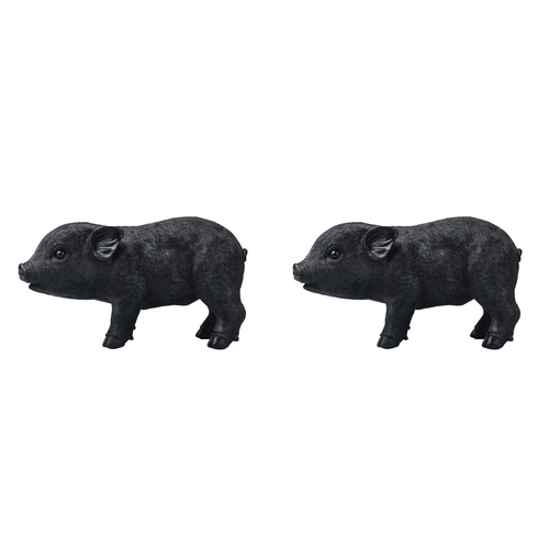 2PK White Moose Resin Pig Money Box Home/Room Decor - Black