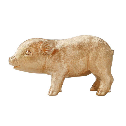 White Moose Resin Pig Money Box Home/Room Decor - Gold