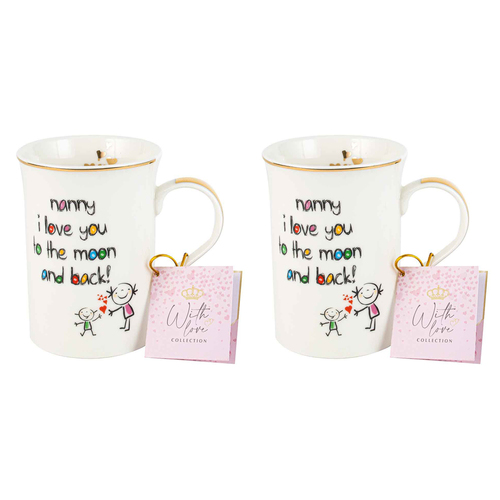 2x Nanny Crayon Mug 310ml New Bone China Novelty Gift Set