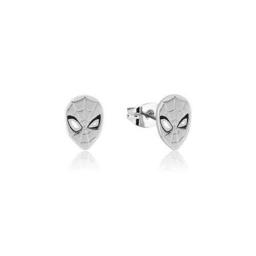 Couture Kingdom Sterling Silver Marvel Spiderman Stud Earrings 10mm - Silver