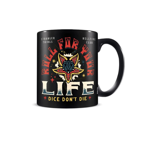 Stranger Things Hellfire Theme Black Coffee Mug 300ml