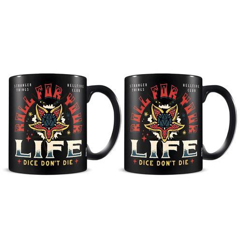 2PK Stranger Things Hellfire Theme Black Coffee Mug 300ml