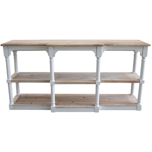 LVD Luna Fir Pine MDF 160x80cm Console Table Furniture Rect - White