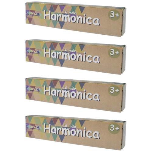 4PK Kaper Kidz Metal Harmonica 16 Hole Kids/Childrens Toy 3y+