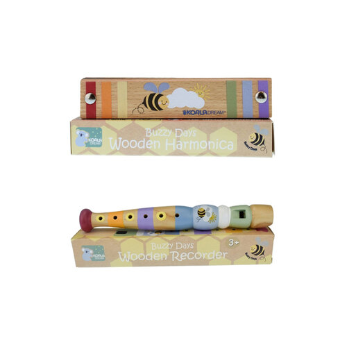 2pc Koala Dream Buzzy Days Bee Rainbow Recorder and Harmonica Kids Toy Set 3y+