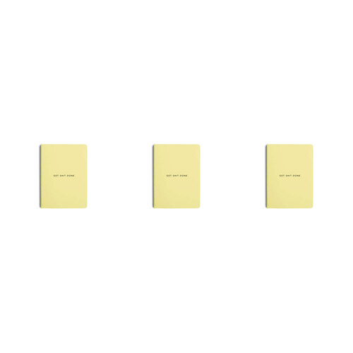 3PK MiGoals Get Sh*t Done Soft Cover A6 Notebook - Lemon