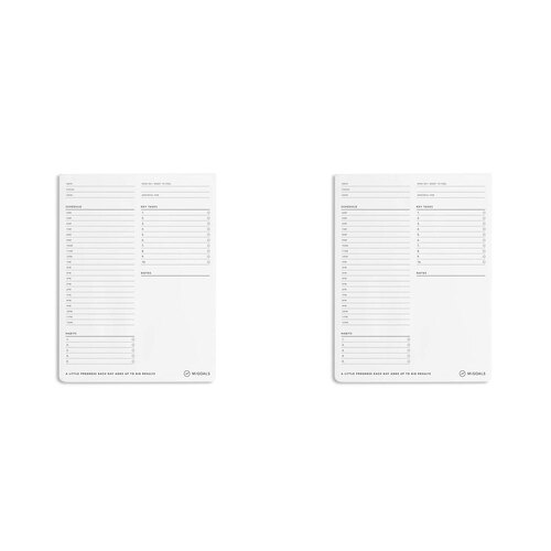 2PK MiGoals B5 Time Block Desk Pad 50-Sheets Planner - White