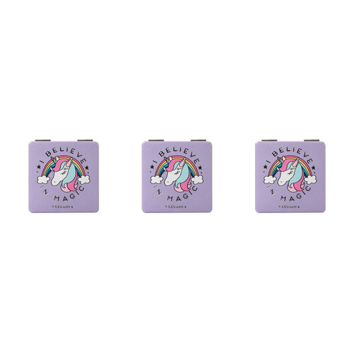 3PK Legami Handbag Compact Mirror Square - Nice To See You Unicorn