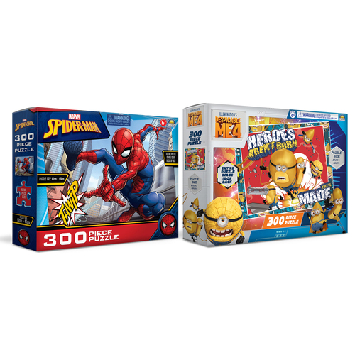 2x Spiderman And Despicable Me 4 Jigsaw Puzzle Kids/Children 6+