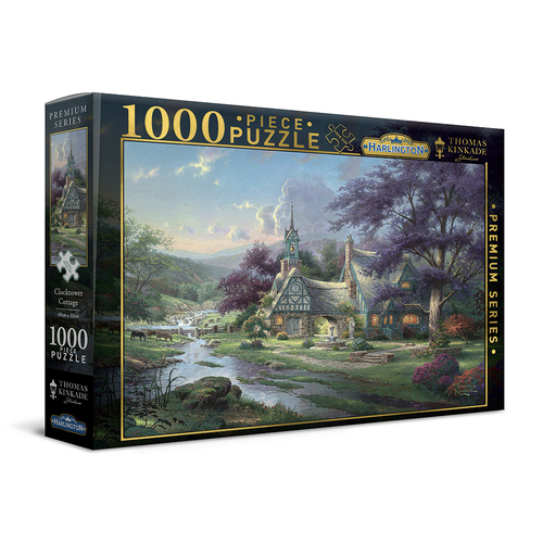 1000pc Harlington Thomas Kinkade Puzzle Clocktower Cottage 8yrs+ 69x50cm