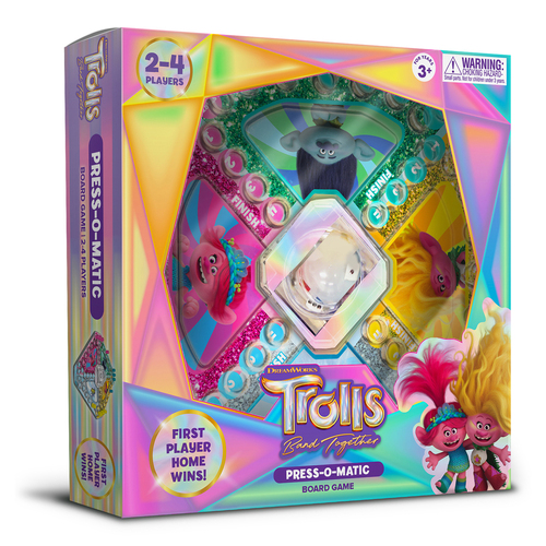 Trolls World Tour Press-O-Matic Kids/Children Board Game Set 3y+