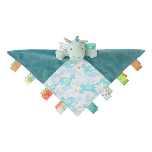 Mary Meyer Taggies Drax Dragon Character Blanket 33x33cm Kids 0+ Blue