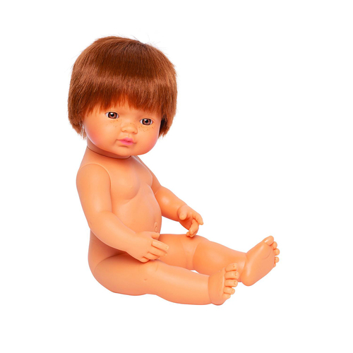 Miniland Baby Doll Caucasian Redhead Boy 38cm Kids Toy 10m+