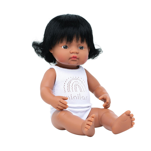 Miniland Baby Doll Hispanic Girl 38cm Kids Pretend Play Toy 10m+