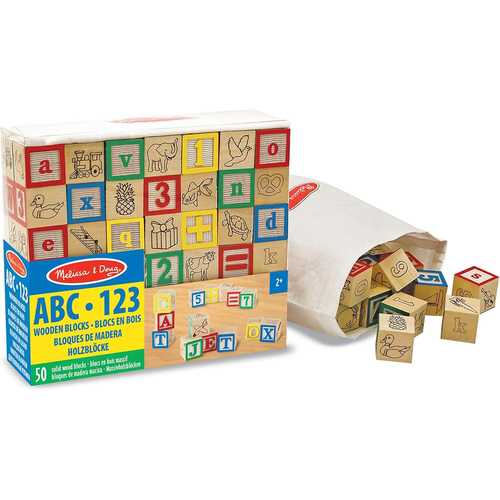 Melissa & Doug Wooden ABC123 Blocks Kids/Childrens Toy 2+