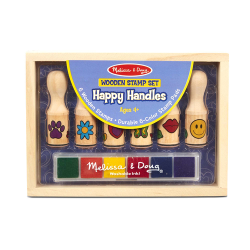 6pc Melissa & Doug Happy Handles Wooden Stamp Set 4y+