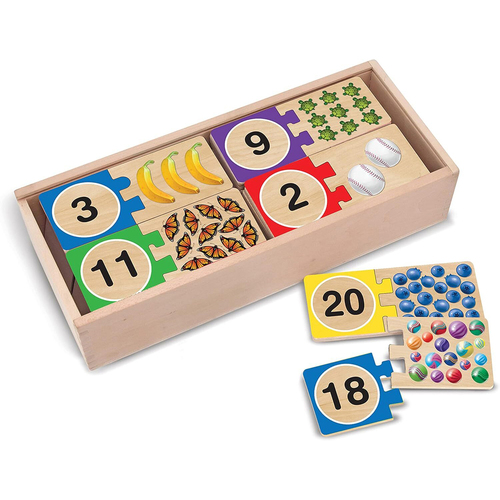 Melissa & Doug Numbers Wooden Puzzle Cards Kids/Childrens Toy 4y+