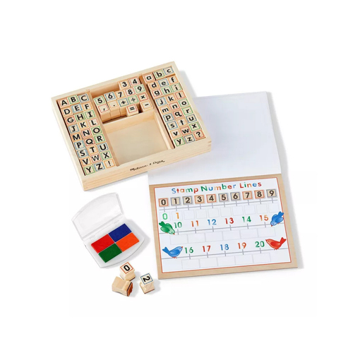 Melissa & Doug Deluxe Wooden ABC-123 Stamp Set Kids/Childrens Toy 4+