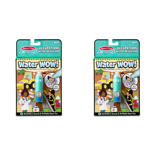 2PK Melissa & Doug On The Go Water WOW! Occupations Kids/Childrens Toy 3+