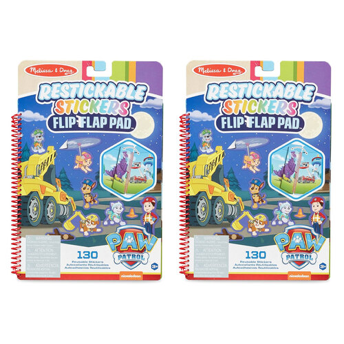 2PK Melissa & Doug Paw Patrol Restickable Sticker Kids/Childrens Toy 3y+