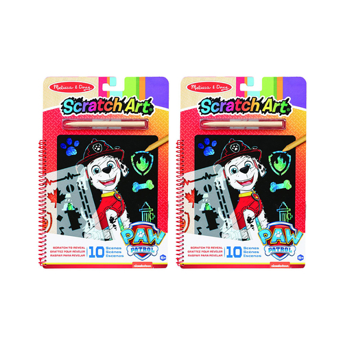 2PK Melissa & Doug Paw Patrol Scratch Art Marshall Kids/Childrens Toy 5+