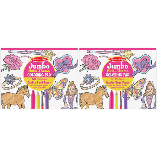 2PK Melissa & Doug Jumbo Colouring Pad Pink Kids/Childrens Toy 3+