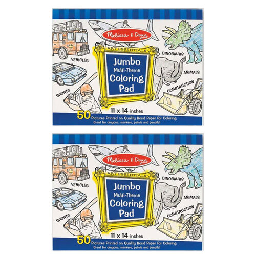 2PK Melissa & Doug Jumbo Colouring Pad Blue Kids/Childrens Toy 3y+