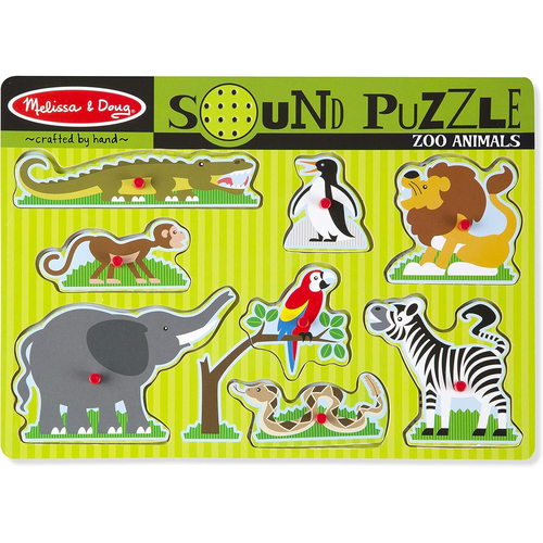 Melissa & Doug Zoo Animals Sound Puzzle 8pc Kids/Childrens Toy 2+