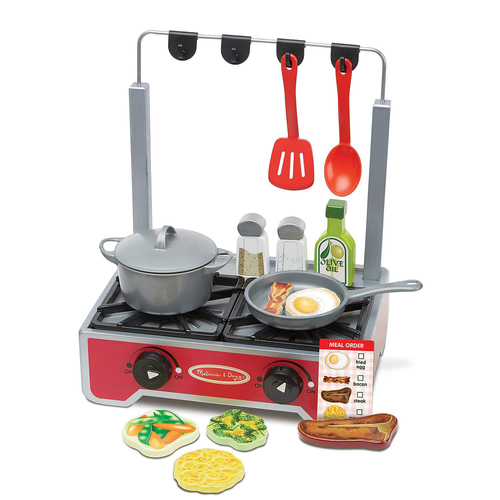 Melissa & Doug Deluxe Wooden Cooktop Set Kids/Childrens Toy 3+