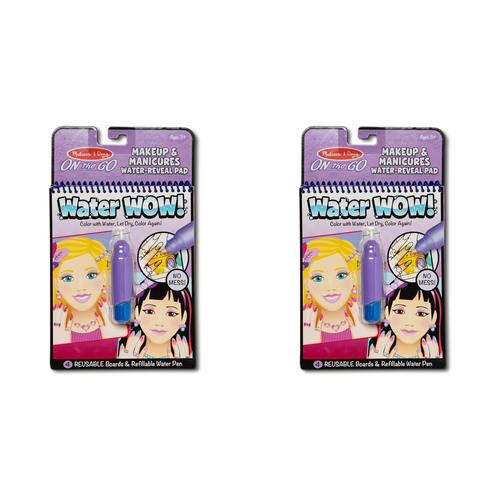 2PK Melissa & Doug On The Go Water WOW Makeup & Manicures Kids/Childrens Toy 3+