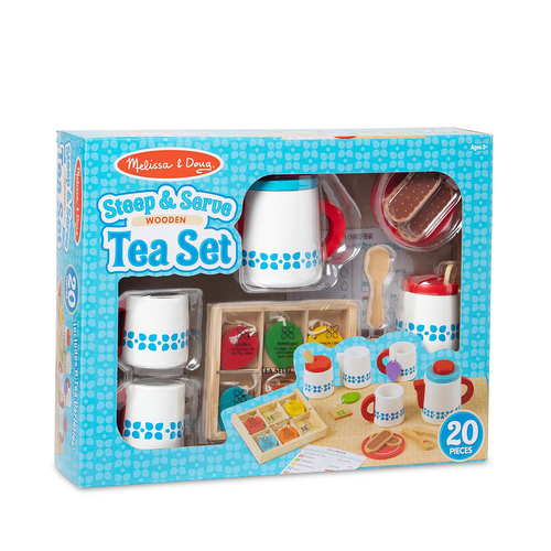 Melissa & Doug Wooden Steep & Serve Tea Set Kids/Childrens Toy 3y+